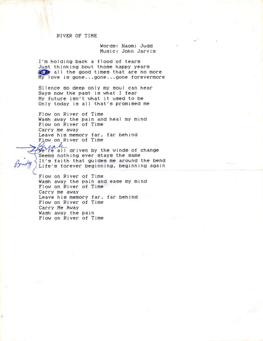 "River of Time" Typed Lyrics