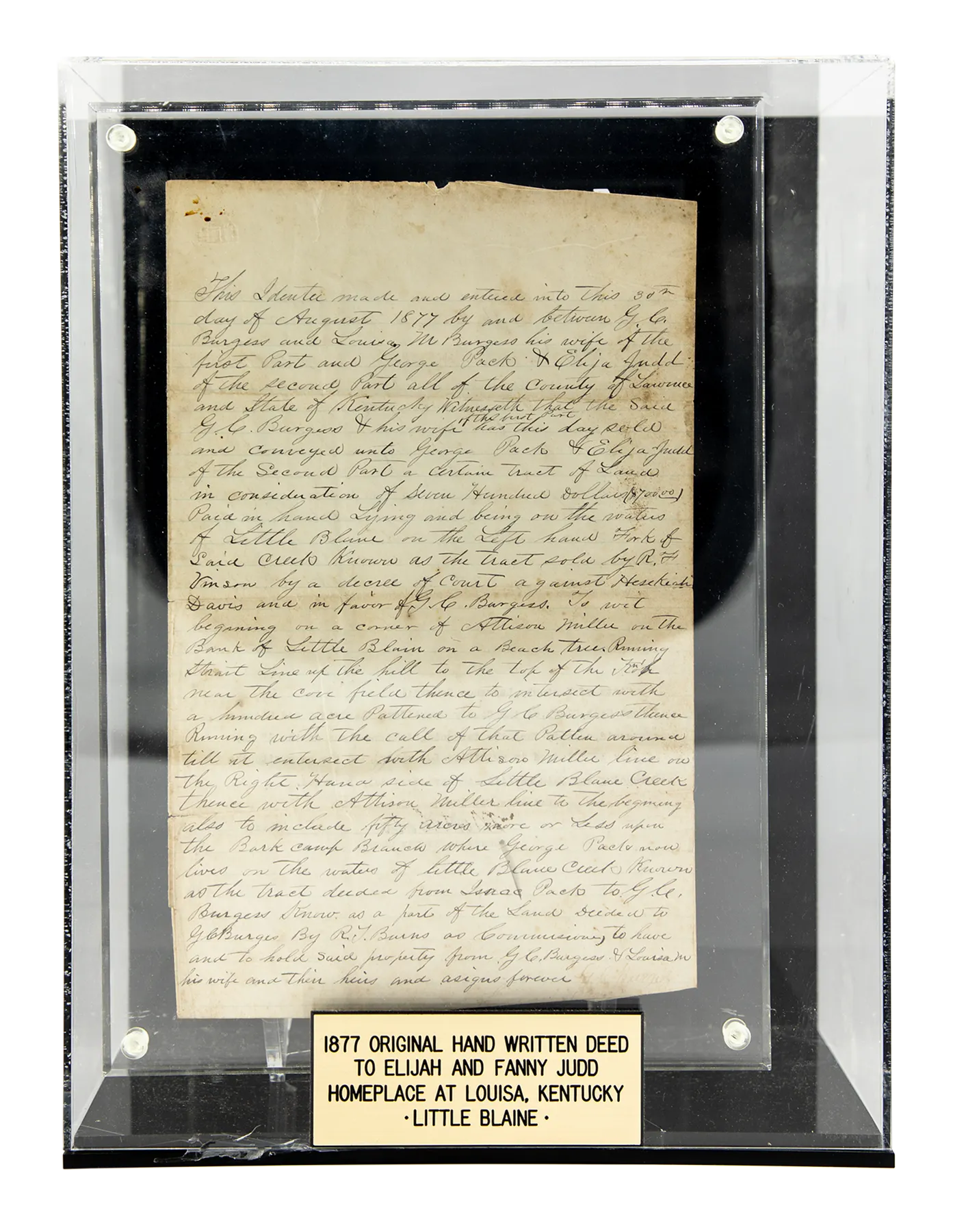 Elijah and Fanny Judd Original Deed