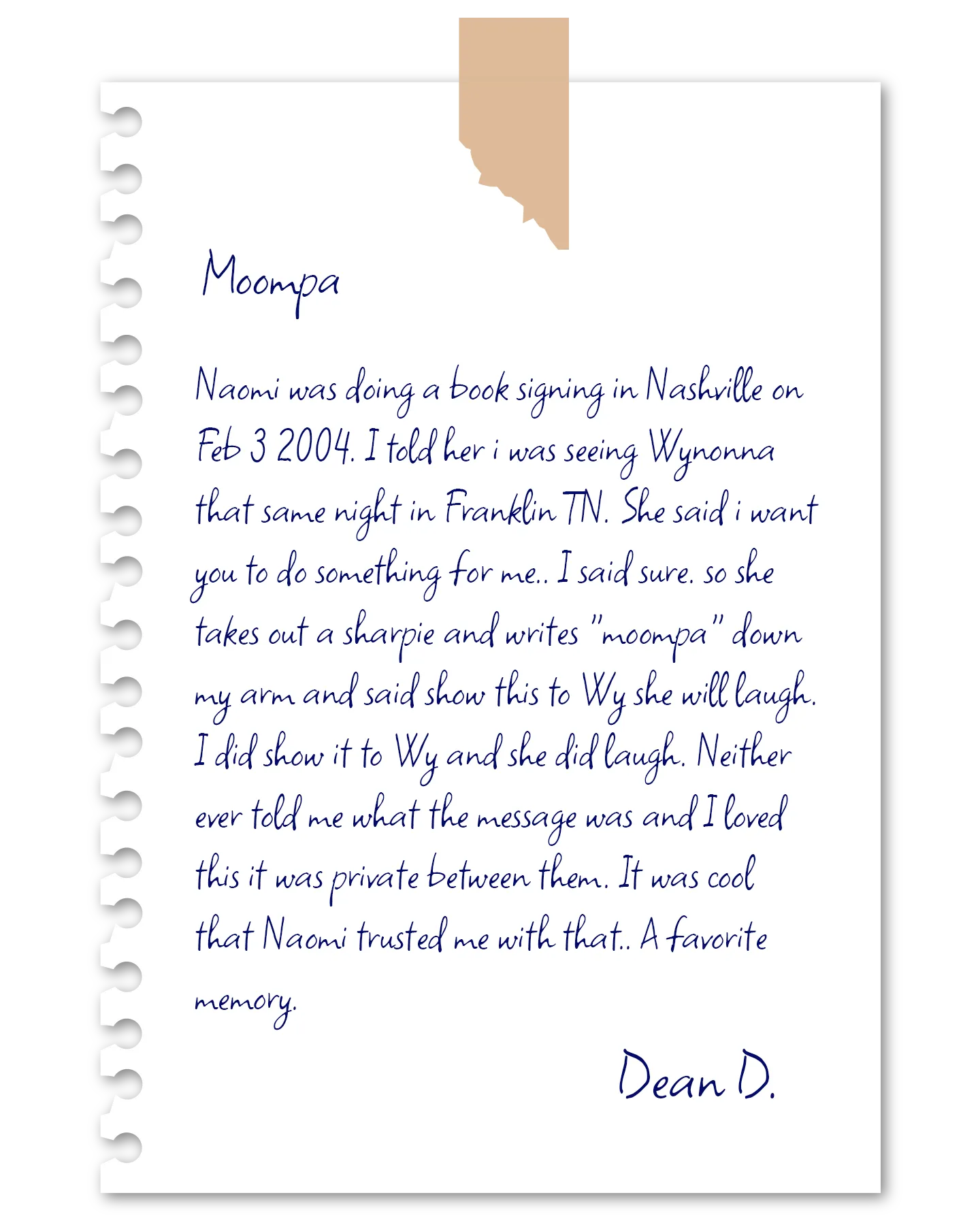 Fan Memories: Dean D.